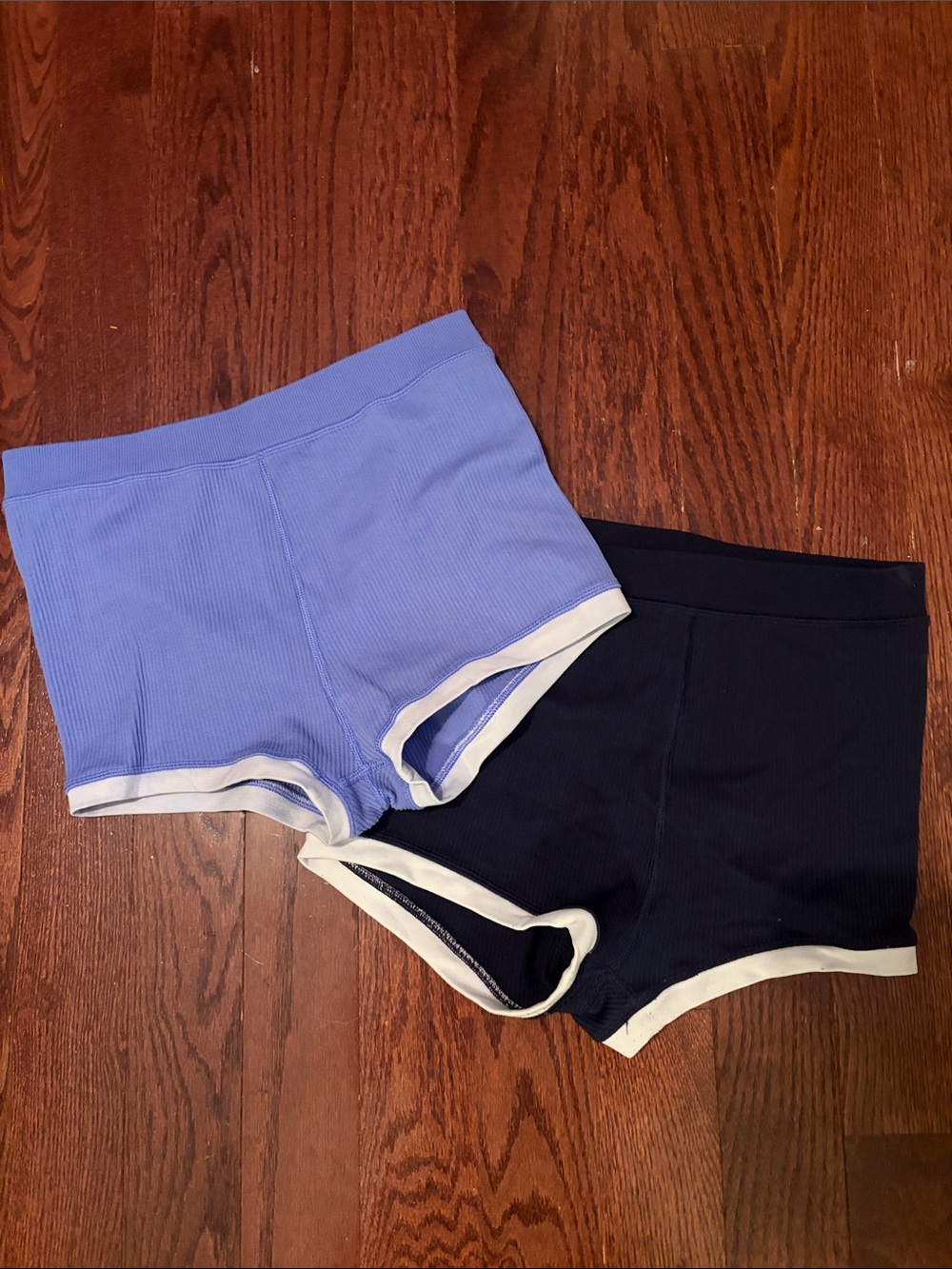 Aerie Women’s 2 Pack of Ribbed Lounge Shorts - Blue and Black